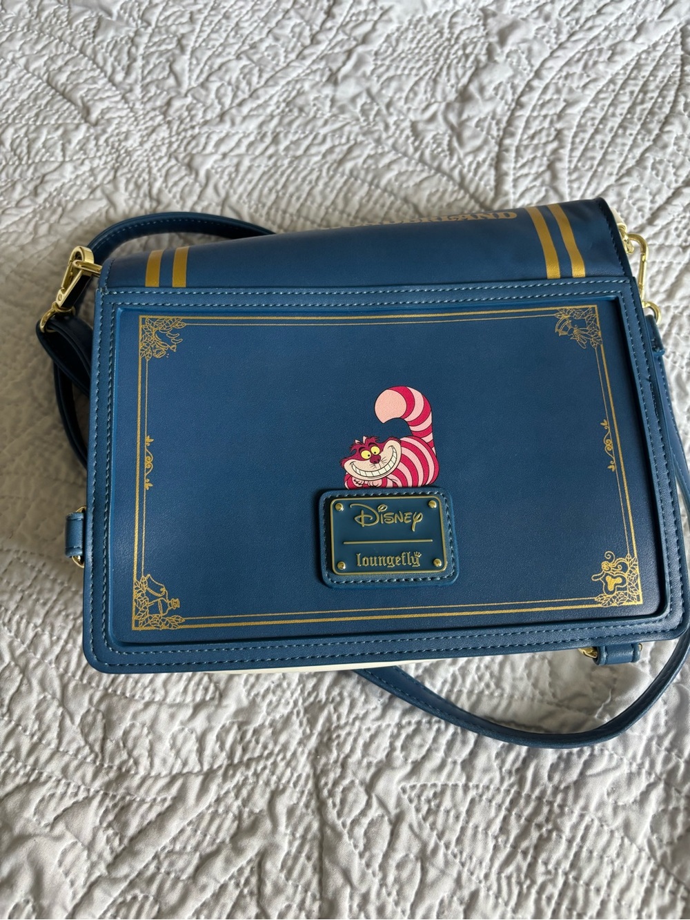 Loungefly Blue Alice in Wonderland Storybook Crossbody with Floral Print - Picture 4 of 10